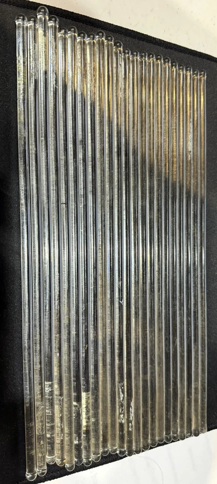 Juego de 22 varillas agitadoras de vidrio para uso en laboratorio/educativo de colección nunca usadas Foto 1 de 1