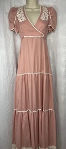 Vestido de mujer TRIVIA by CHARM of HOLLYWOOD rosa polvoriento atado vintage talla 8 - Imagen 1 de 10