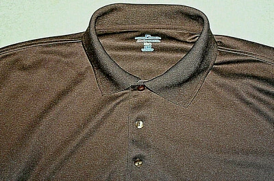 Camisa estilo polo marrón Russell Athletic para hombre 2XT poliéster Dri-Power ropa deportiva Foto 1 de 4