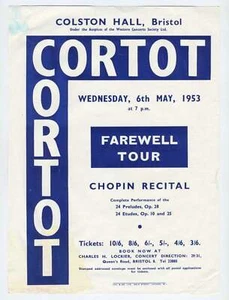 Cortot, Alfred. (1877–1962)Chopin Recital Broadside - Picture 1 of 1