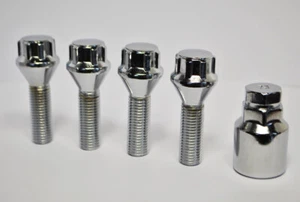 4 x M14 x 1,25, 27 mm Gewinde, Sicherungsradschrauben (Zink) - Bild 1 von 2