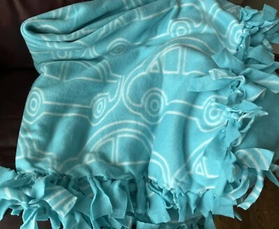 Nueva manta hecha a mano azul con estampado de coche polar para tiempo abdominal 38"x39" Foto 1 de 4