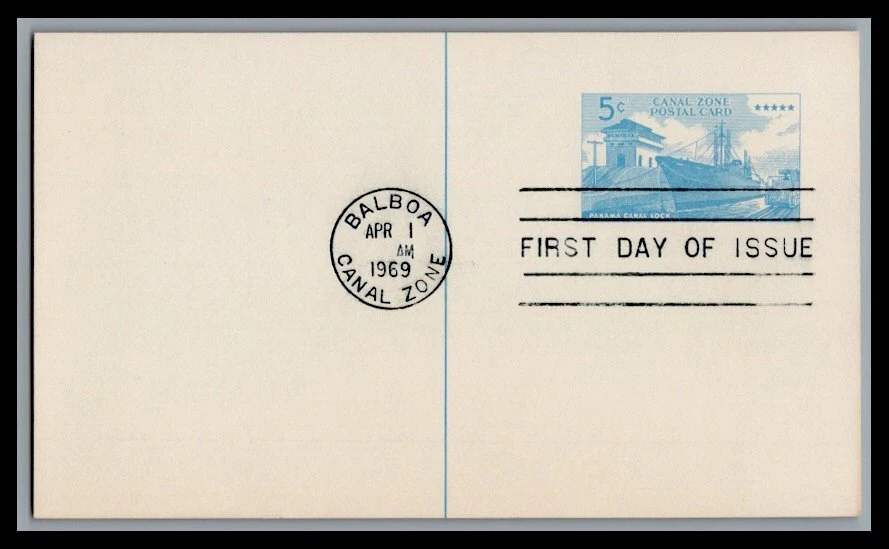 Canal Zone / US Postal Card FDC UX15  4c Ship in Lock Green  , 4a101 - Image 1 of 1