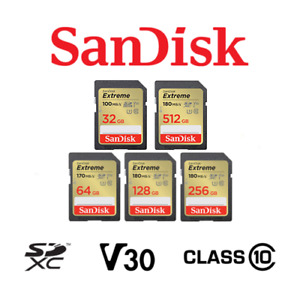 Sandisk SD Extreme Card 32GB 64GB 128GB 256GB 512GB SDXC Camera Flash Memory V30