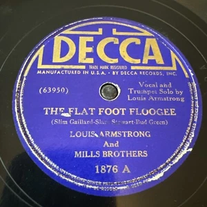 Decca 78 RPM Louis Armstrong & Mills Brothers - Flat Foot Floogie 1876 V Jazz - Picture 1 of 4
