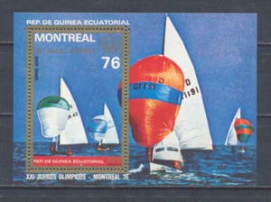 W EQUATORIAL GUINEA 0791-B209 MONTREAL OLYMPIC WATER SPORT PERFORATED SOUV SHEET - Picture 1 of 1