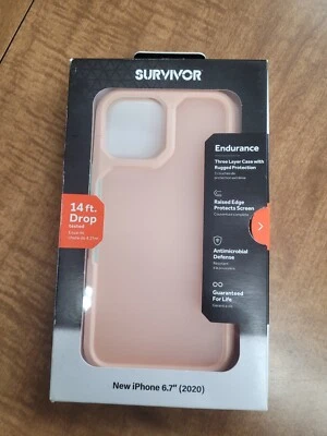 Funda Griffin Survivor Endurance para iPhone 6.7" 2020, Rosa - Prueba de caída de 14 pies Foto 1 de 2