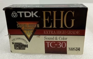 TDK E-HG Extra High Grade TC-30 Blank Camcorder Cassette Tape New - Picture 1 of 2