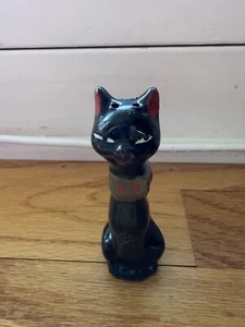 Vintage Black Redware Long Tall Siamese Cat Salt Shaker Japan Cat - Picture 1 of 4