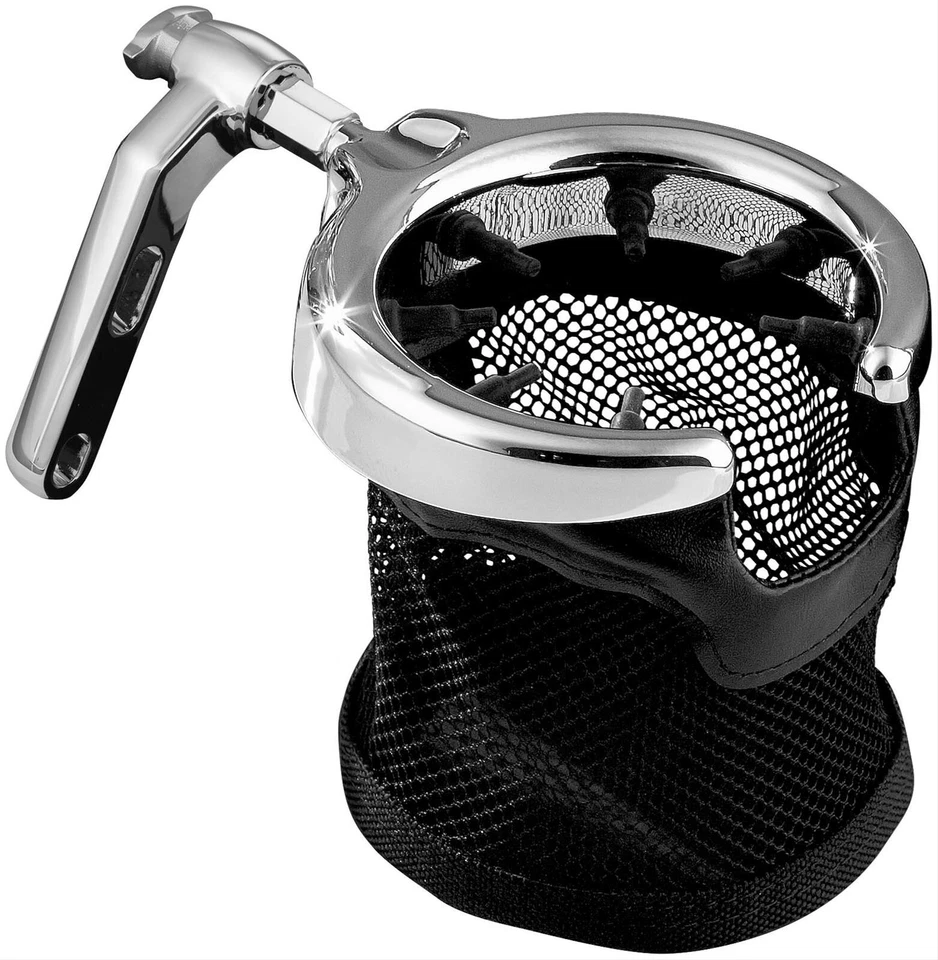 Kuryakyn 1462 Chrome Universal Drink/Cup Holder with Mesh Basket - Image 1 of 1