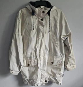 Pacific Trail Mens SZ Large White Jacket Flannel Lined with Many Pockets & Hood - Picture 1 of 13