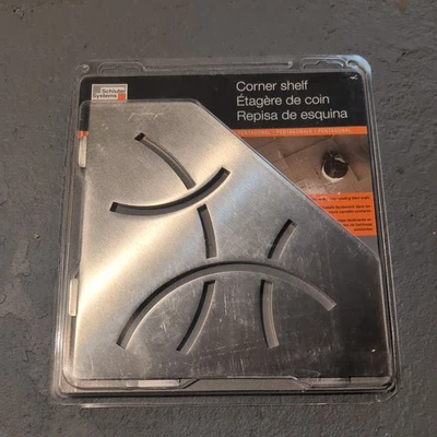 Schluter Pentagon Corner Shelf-e Curve Design Brushed Stainless Steel SES2D6EB - Image 1 of 2