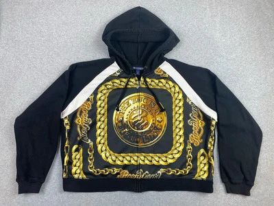 Женская флисовая толстовка с капюшоном на молнии Rocawear Цвет черный Размер 3X Золотая цепочка Хип-хоп - Изображение 1 из 4
