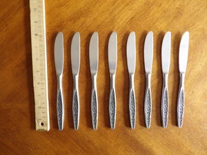 Vintage Interpur Jardinera Gänseblümchen Edelstahl Besteck Menge 8x Tafelmesser 8,25" - Bild 1 von 9