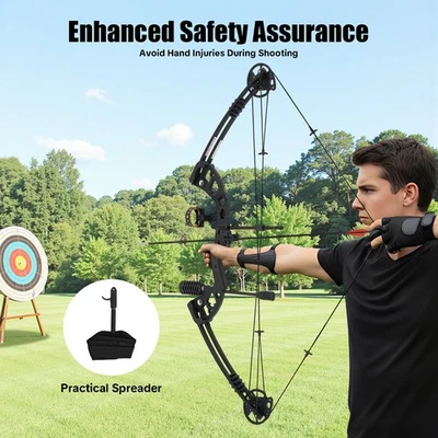 Arco composto curvo com 12x conjunto de flechas mão direita para treinamento de caça adulto - Imagem 1 de 4