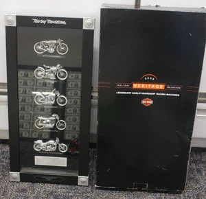 Harley Davidson Motorcycles Pewter Shadowbox Display Set 2009 - Bild 1 von 6