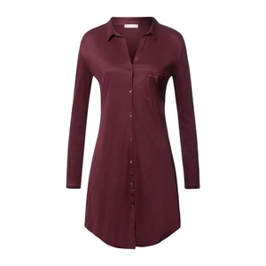 NUEVA CAMISA PARA DORMIR HANRO Grand Central de seda en ciruela XS - Imagen 1 de 12