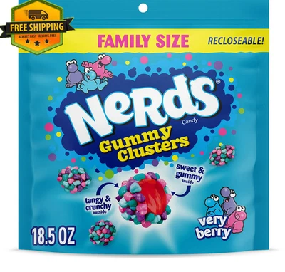 Racimos de goma NERDS - Caramelo y muy bayas, crujientes y masticables, bolsa de 18,5 oz Foto 1 de 4