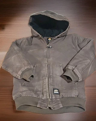 Chaqueta con Capucha Berne Niños Lona Marrón Mediana 10-12 Manga Larga Calce Regular  Foto 1 de 4