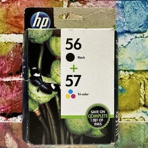 Genuine HP 56 Black 57 Tri-Color C9321FN Combo Pack Ink Cartridges Printer New - Picture 1 of 24