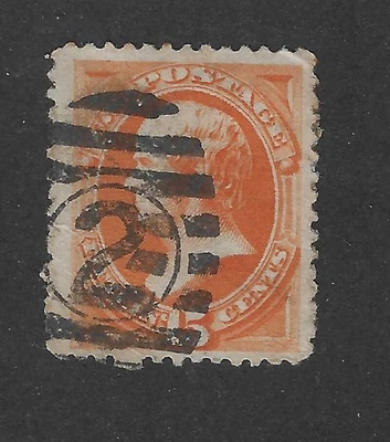 US Scott # 163, 15 centavos naranja brillante, 1873, XF+, Webster Foto 1 de 2