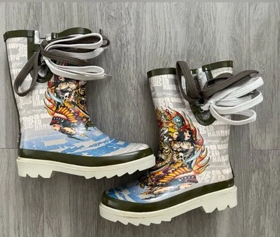 New no tags Kids ED HARDY rain boots size 2 - Image 1 of 4