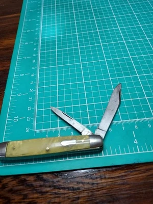 Cuchillo de colección Remington de 2 hojas con mango de celuloide extremo hinchado Jack, sello de 1935-1940 Foto 1 de 4