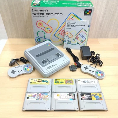 Nintendo Super Famicom console in box with 6 games CIB * US TARIFF PAID S1120 - Image 1 of 4