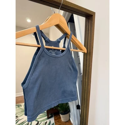 Camiseta sin mangas Free People Movement XS/S azul acanalada espalda deportiva sin mangas Foto 1 de 4