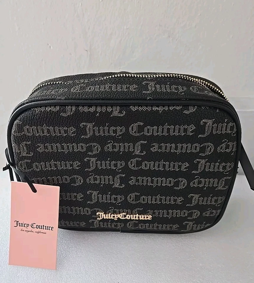 Juicy Couture Heart Breaker Mini Crossbody Beige Black Gothic