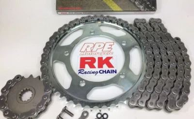 Kit de cadena y piñones Honda CBR600 F4i RK XRE 525 2001-2006 plateado OEM 16/46 Foto 1 de 4