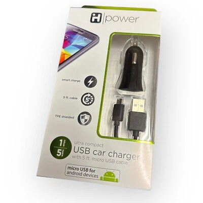 Novo carregador de carro iHome DC e pacote micro USB (preto) - Imagem 1 de 4
