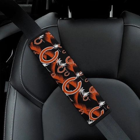 2pcs Chicago Bears Car Seat Belt Pad Hawaii Print The Shoulder Pad Cover Cover