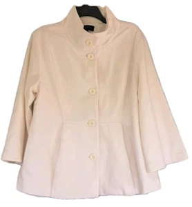 Talbots Damenjacke 10 weiß 5 Knöpfe 3/4 Glockenärmel altes Geld adrett Büro - Bild 1 von 14