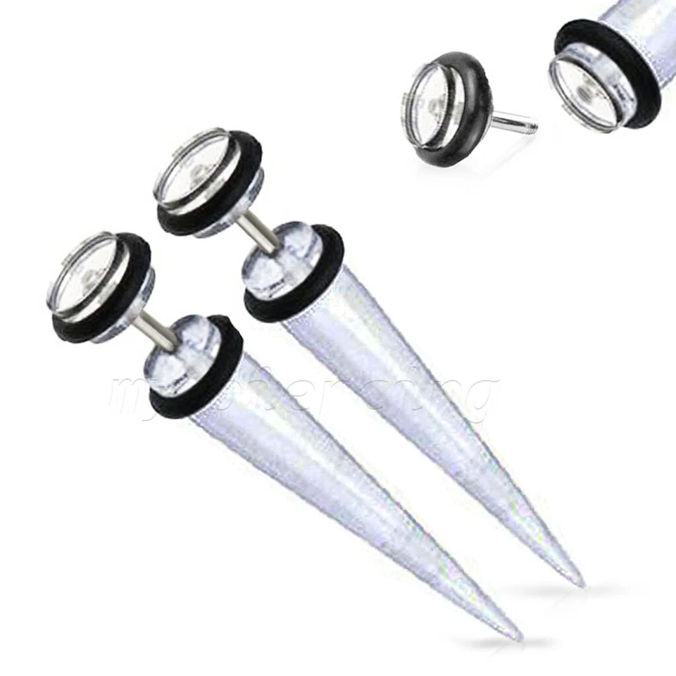 PAR 2G falso cono UV acrílico con juntas tóricas 16G 1,2 mm eje de acero tapones falsos Foto 1 de 1