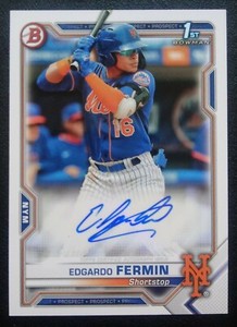 2021 BOWMAN 1ST EDGARDO FERMIN AUTO - NEW YORK METS