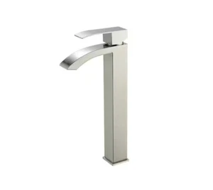 Single Handle Single Waterfall Spout Bathroom Faucet Brushed Nickel *Damaged Box - Picture 1 of 2