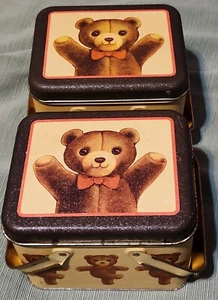 Vintage Bristol Ware Tin Set Teddy Bear Basket Chein Industries Collectible 1983 - Picture 1 of 2