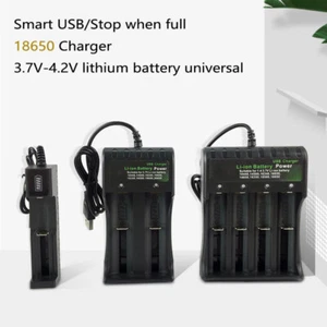 4 ranuras cargador de batería inteligente USB para baterías de iones de litio 18650 14500 10440 - Imagen 1 de 28
