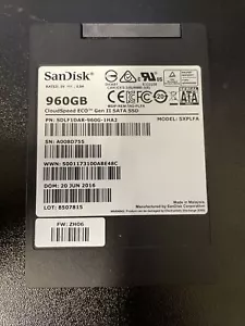 SANDISK 960GB SXPLFA " SSD SATA GEN II CLOUDSPEED ECO - Picture 1 of 1