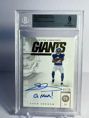 2017 Evan Engram Gold Scripted Signatures #SSEEG RARE! BGS 9 GMEN! 9/10 - Image 1 of 2