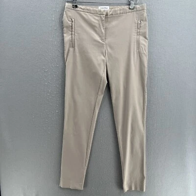 Calvin Klein 米色正装裤 6 码紧身弹力中腰职业裤 — 第 1/4 张图片