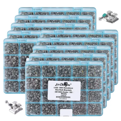 AZDENT Dental Orthodontic MIM Monoblock Brackets Braces Mini Roth/MBT Hooks 345 - Image 1 of 4