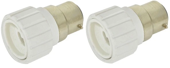 BC BAYONET CAP TO GU10 LIGHT BULB SOCKET ADAPTOR X 2 - Image 1 of 1