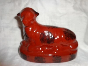 Foltz Pottery Glazed Redware Sheep Figurine, 1986 - Picture 1 of 5