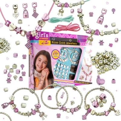 Bastelset Mädchen Anhängern Perlen Armbändern Halsketten Kinder DIY auffädeln - Bild 1 von 4