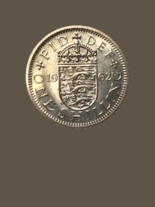 1962 United Kingdom One Shilling Copper-Nickel Coin - MS (Mint State UNC) - Picture 1 of 4