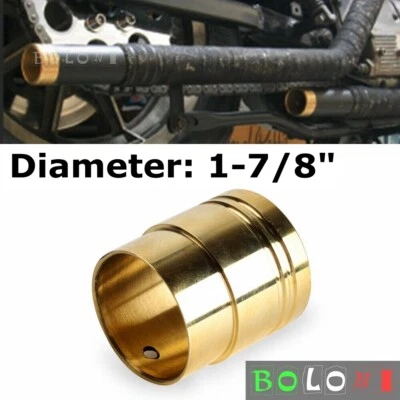 1-7/8" Brass Motorcycle Exhaust Pipe End Tip For Harley Honda BMW Cafe Racer - Image 1 of 4