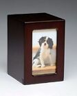Pet Urn Dog Cat Small Animal Cremation Urn Photobox,Pet Memorial,Color Cherry