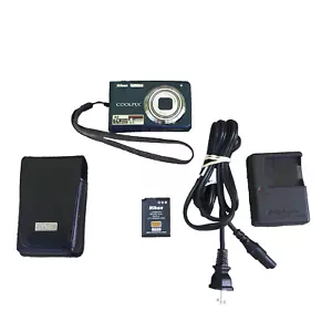 Nikon Coolpix S630 Blue Digital Camera Tested Battery, Charger, Leather Case - Picture 1 of 13